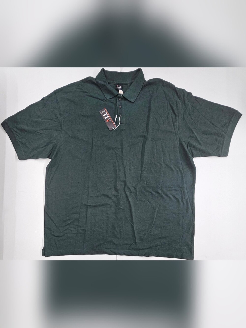 NWT ALL Polo Mens Shirt 4XL Forest Green Short Sleeve Pique Big & Tall